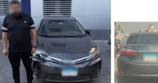 ضبط قائد سيارة طمس لوحتها المعدنية الخلفية بالمقطم لتفادي المخالفات